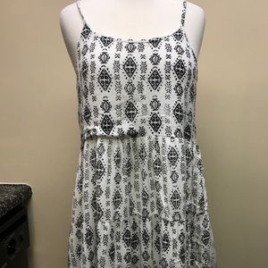 Black and white short dress with open back